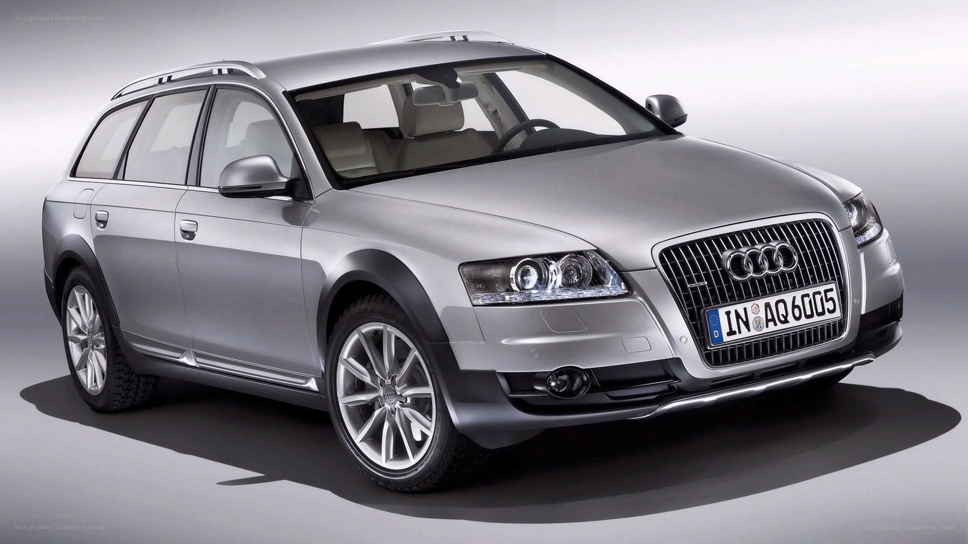 silver audi allroad station wagon