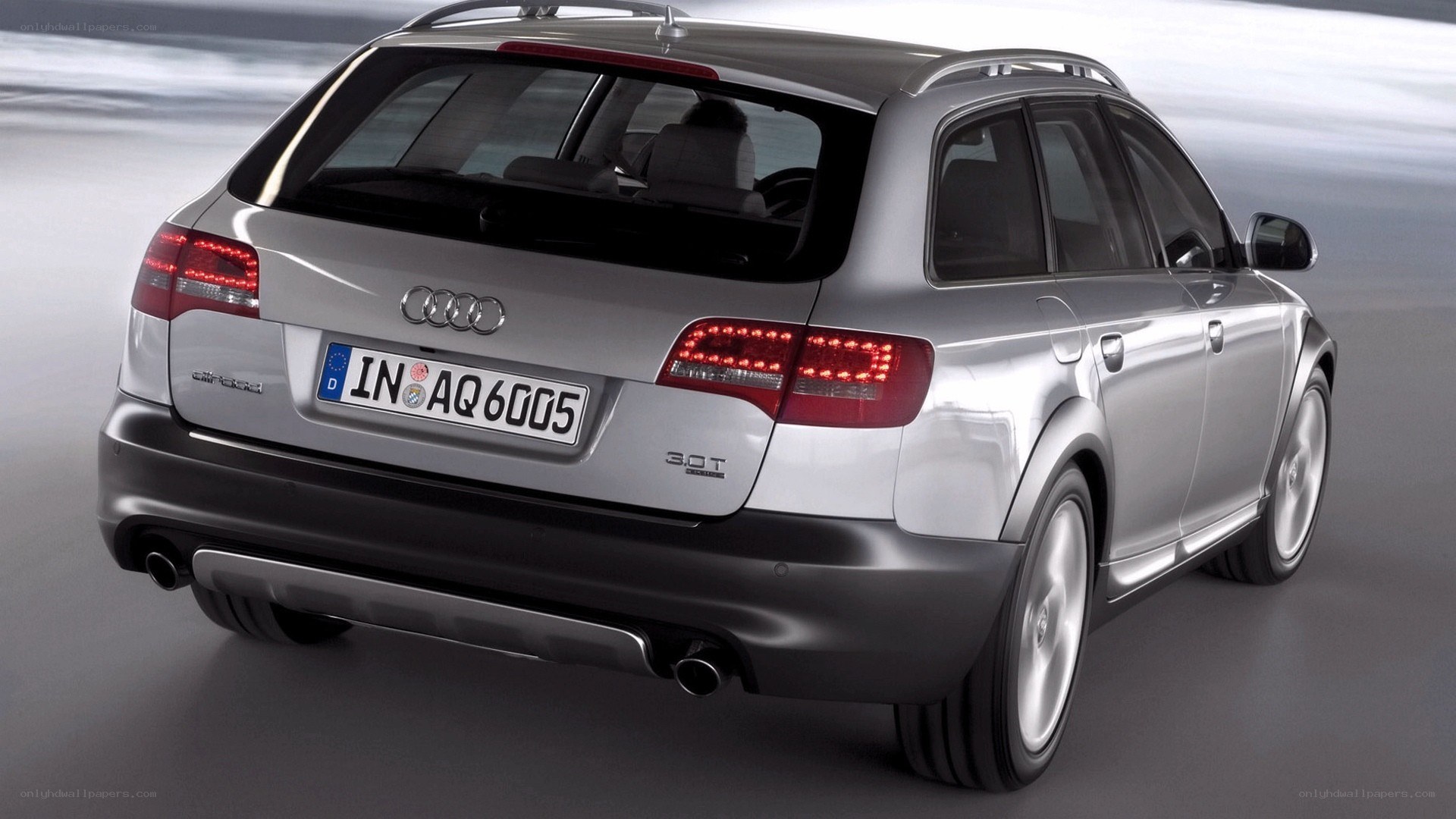silver audi allroad station wagon