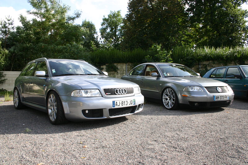 Silver Audi and Volkswagen