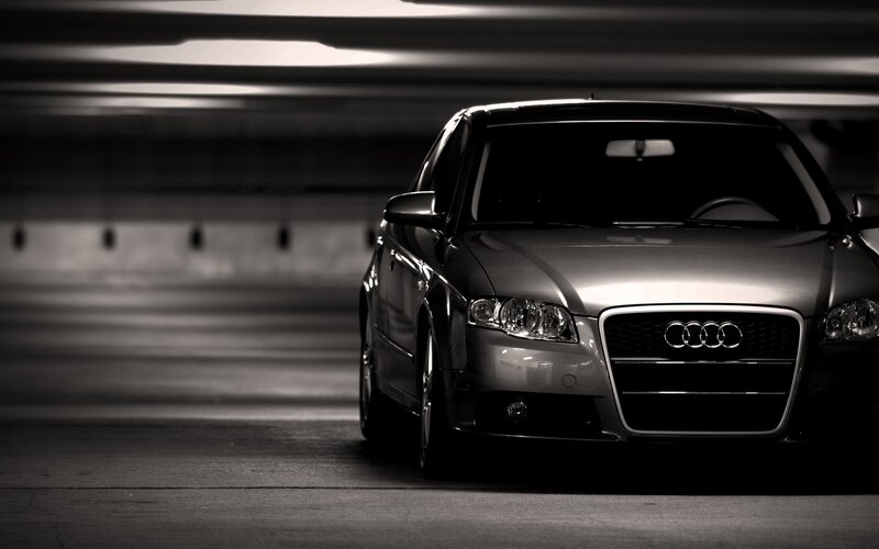 Silver Audi Car — Black, Dramatic, Night