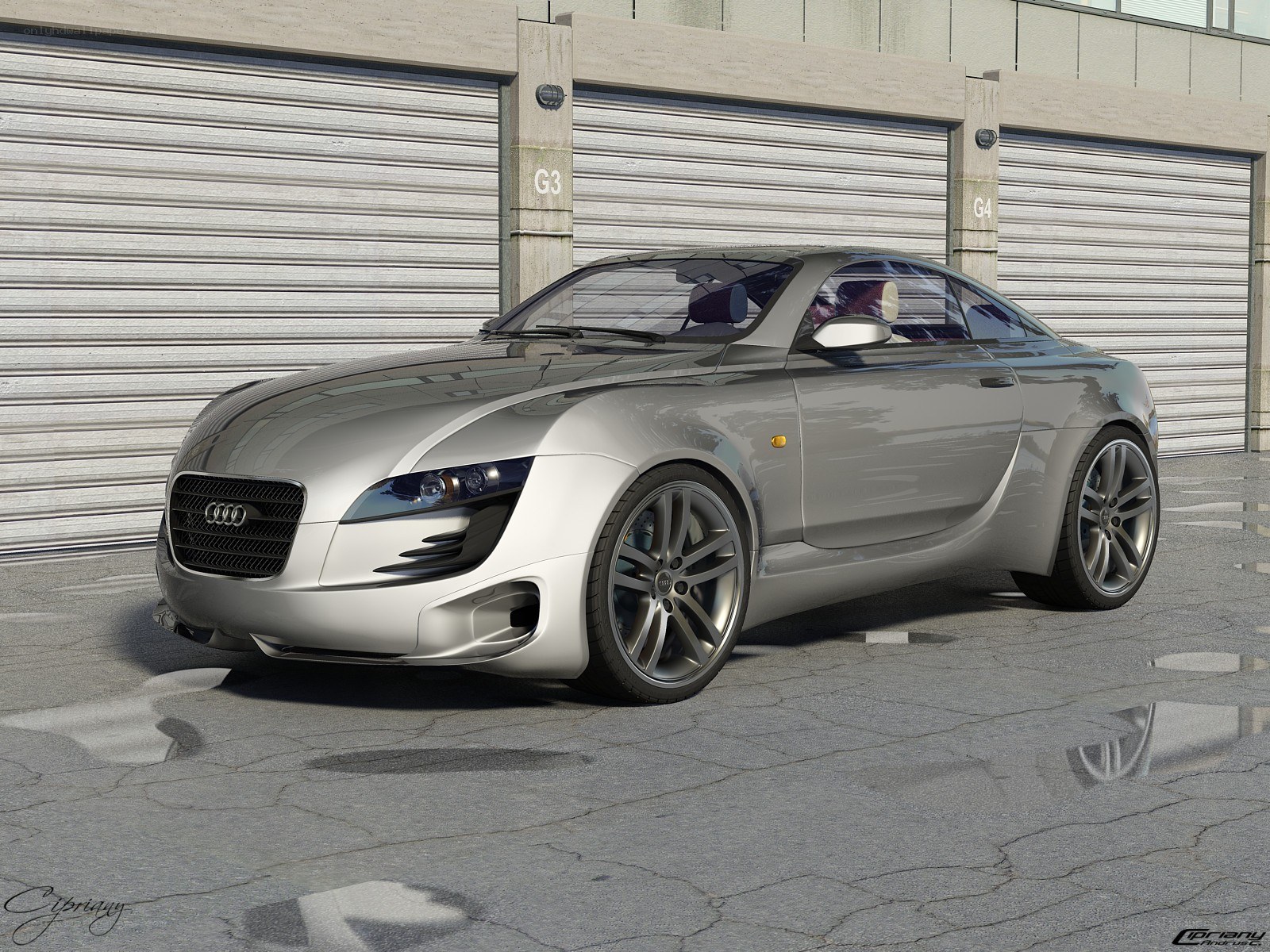 Silver Audi concept car