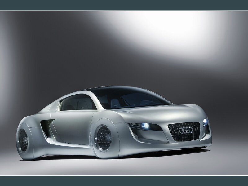 Silver Audi Concept Car — 3d Render, Headlights