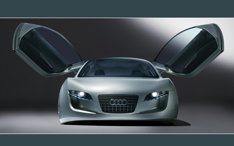Silver Audi Concept Car — Dramatic, 3d Render, Car Doors