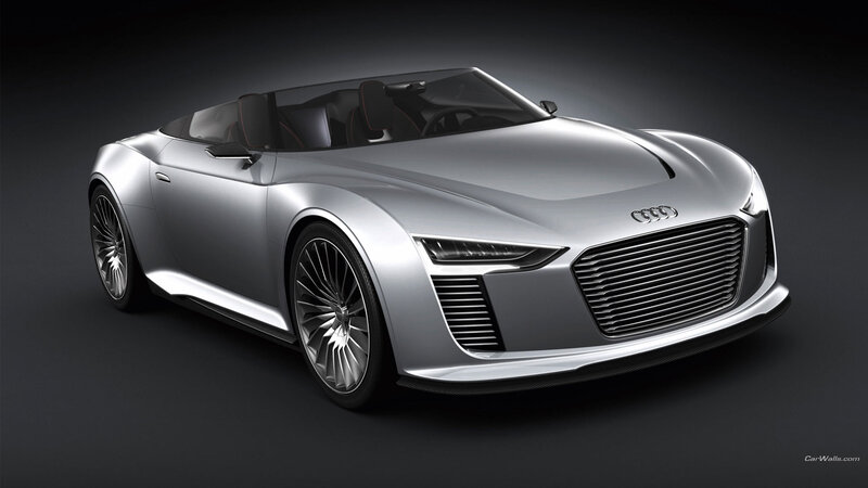Silver Audi Concept Car — Dramatic, 3d Render, Grille