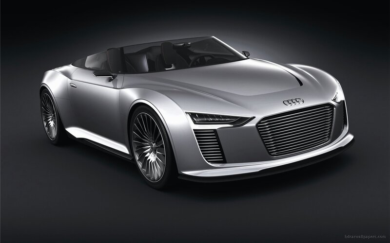 Silver Audi Concept Car — Dramatic, 3d Render, Grille, Wheels, Black