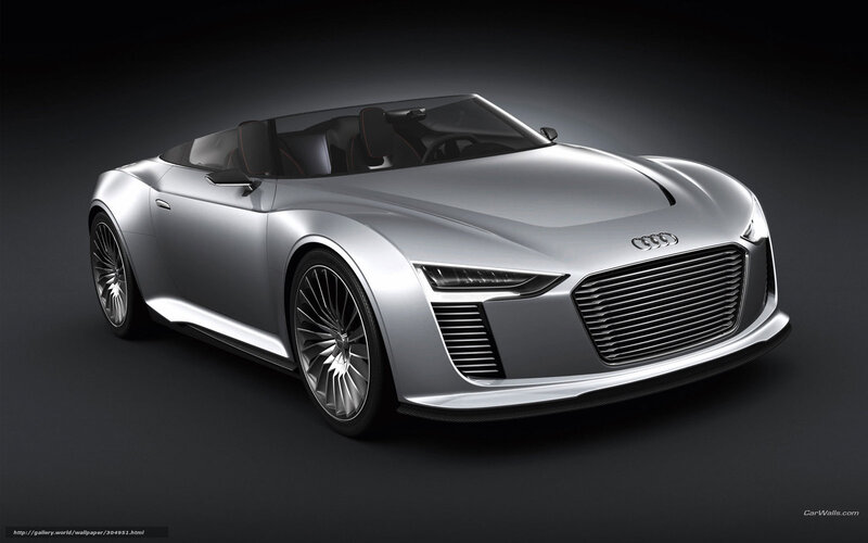 Silver Audi Concept Car — Dramatic, 3d Render, Grille, Wheels