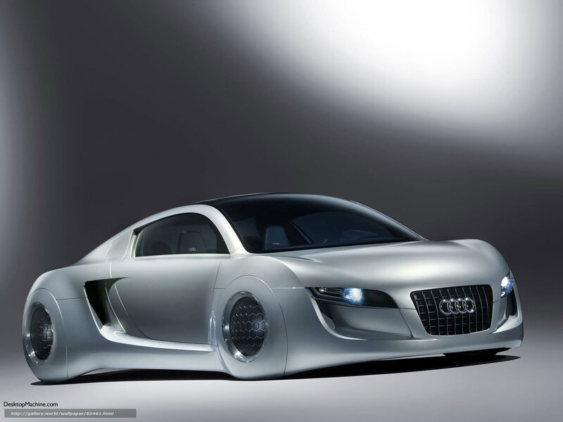 Silver Audi Concept Car — Dramatic, 3d Render, Headlights
