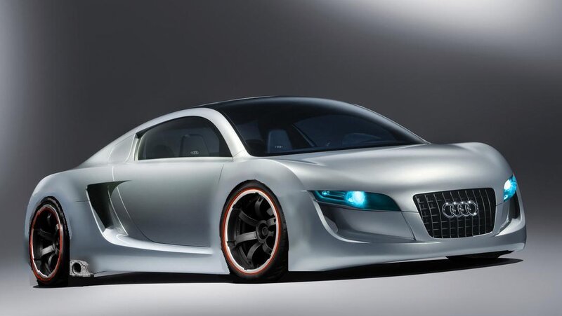 Silver Audi Concept Car — Dramatic, 3d Render, Headlights, Wheels