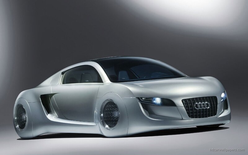 Silver Audi Concept Car — Dramatic, Black