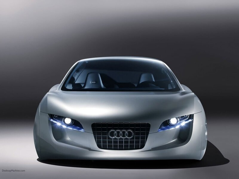 Silver Audi Concept Car — Dramatic, Headlights