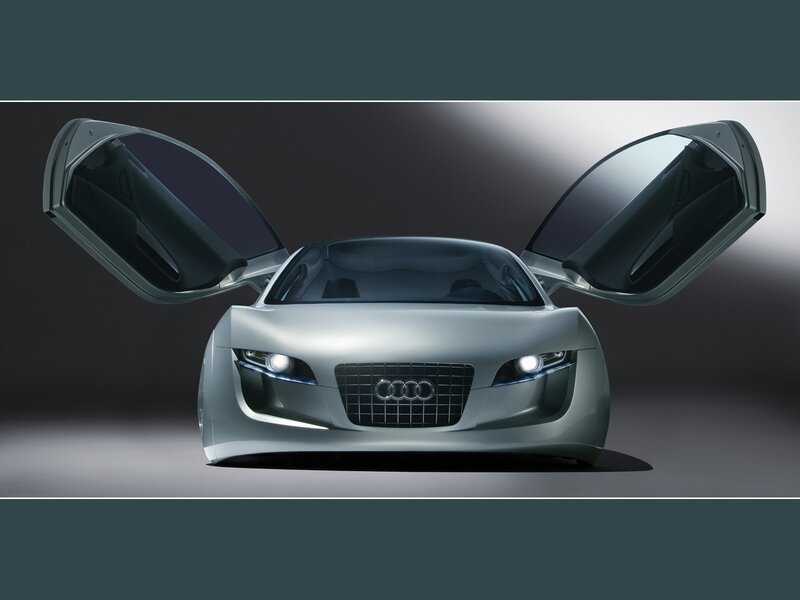 Silver Audi Concept Car — Dramatic, Photograph, Car Doors