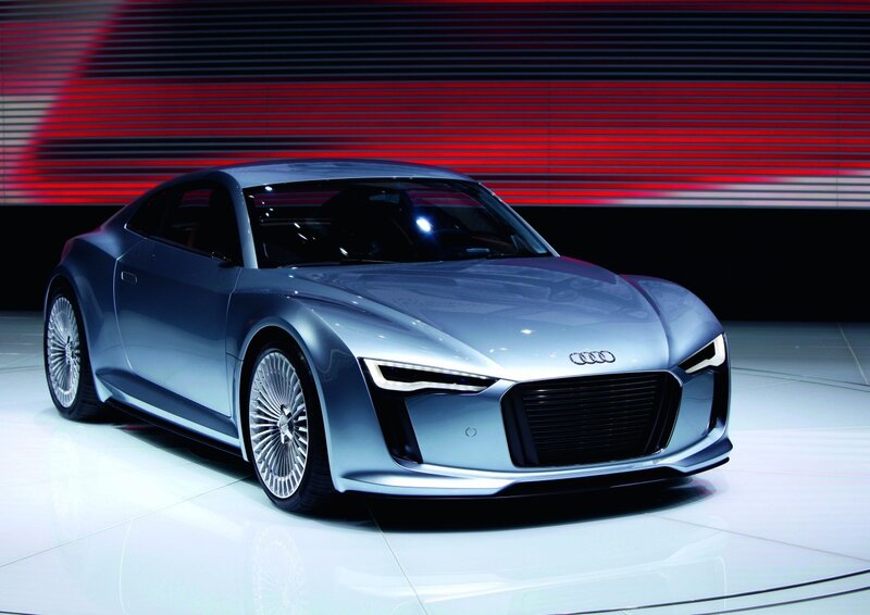 Silver Audi Concept Car — Dramatic, Photograph, Display Floor