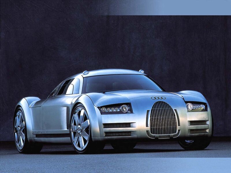 Silver Audi Concept Car — Dramatic, Photograph, Grille, Headlights