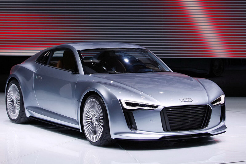 Silver Audi Concept Car — Dramatic, Photograph, Showroom