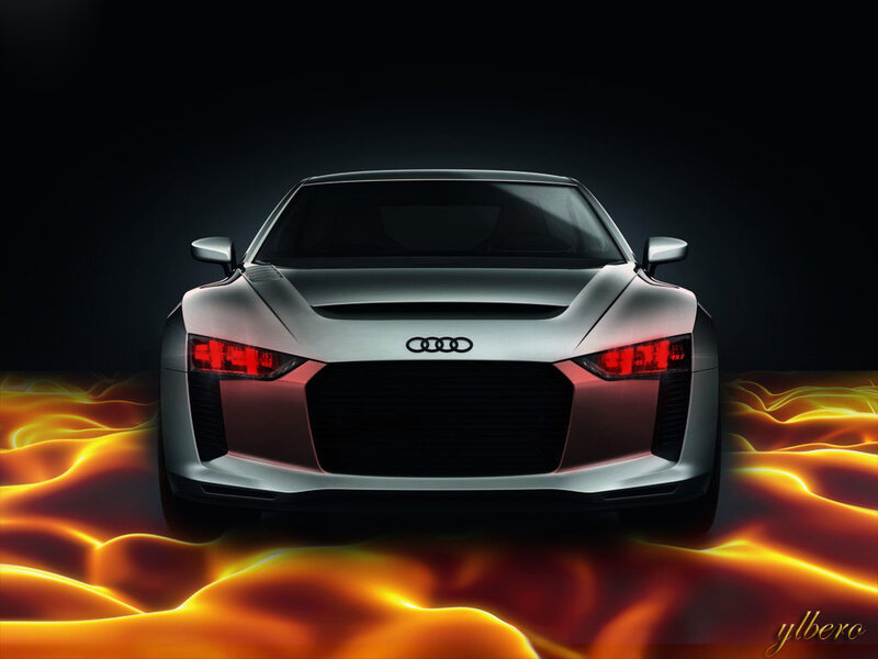 Silver Audi Concept Car — Dramatic
