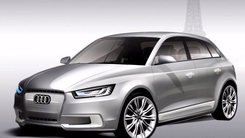 Silver Audi Concept Car — Eiffel Tower