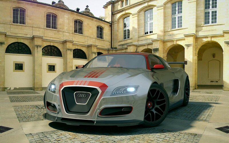 Silver Audi Concept Car — Gray, Calm