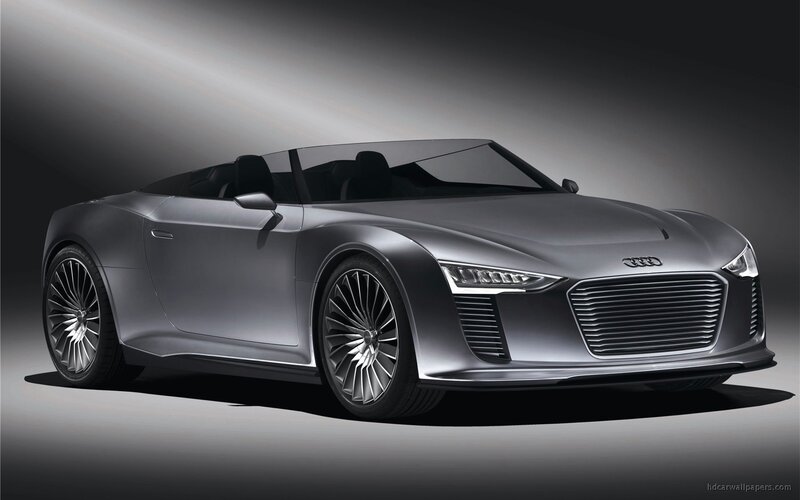 Silver Audi Concept Car — Gray, Dramatic, 3d Render, Convertible, Grille