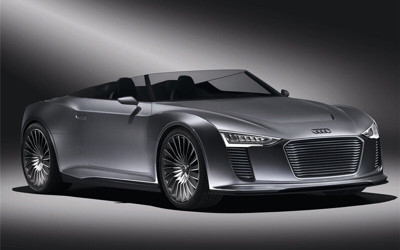 Silver Audi Concept Car — Gray, Dramatic, 3d Render, Convertible