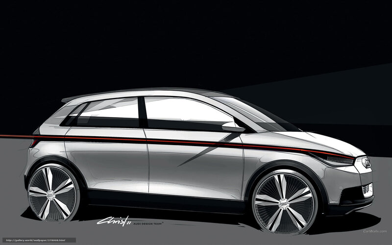 Silver Audi Concept Car — Gray, Dramatic, Illustration