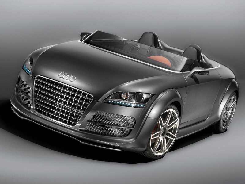 Silver Audi Concept Car — Gray, Dramatic, Photograph, Convertible, Grille, Headlights