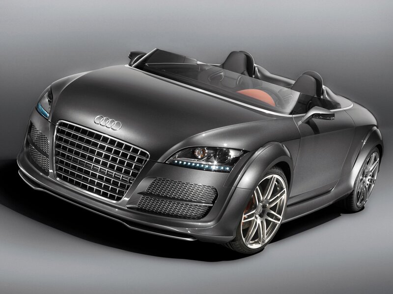 Silver Audi Concept Car — Gray, Dramatic, Photograph, Convertible, Grille