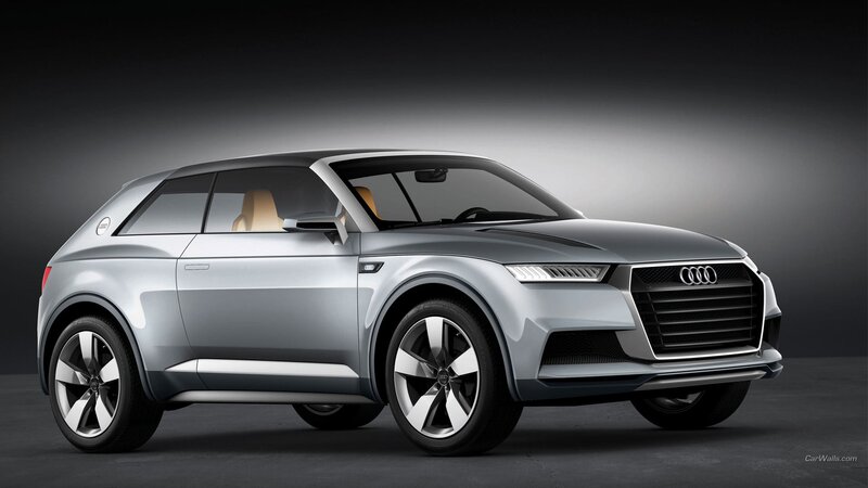 Silver Audi Concept Car — Gray, Dramatic, Photograph, Grille