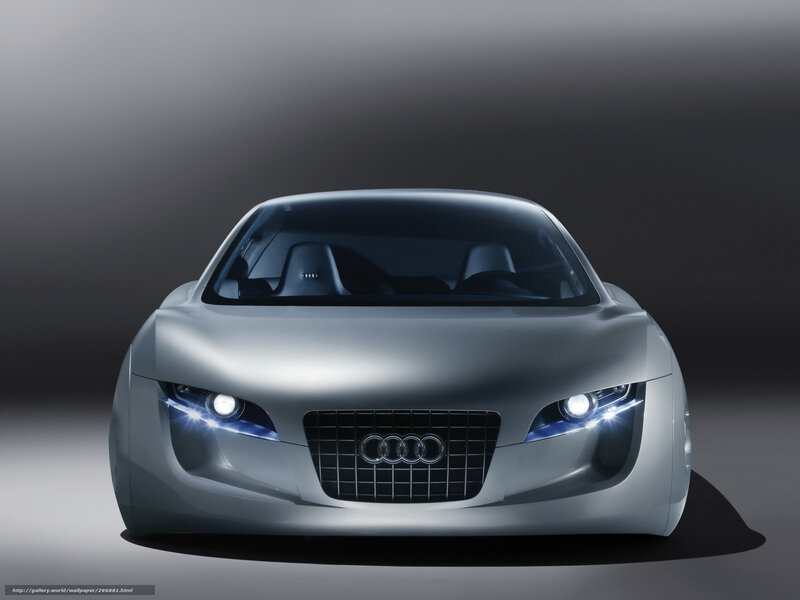 Silver Audi Concept Car — Gray, Dramatic, Photograph, Headlights