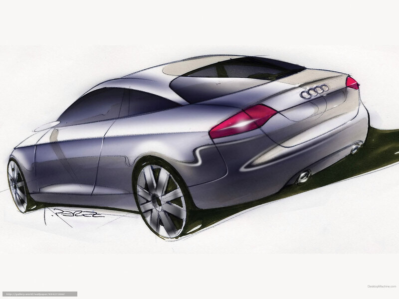 Silver Audi Concept Car — Gray, Modern, Illustration