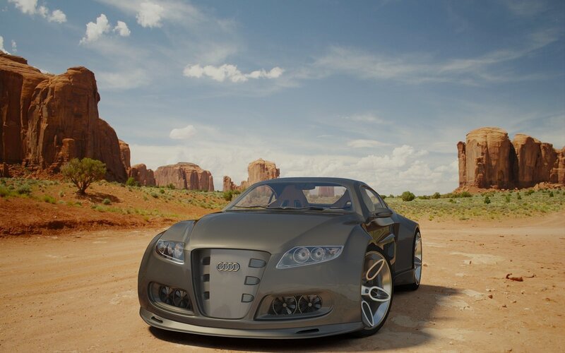 Silver Audi Concept Car — Gray, Serene