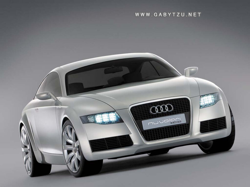 Silver Audi Concept Car — Headlights, Grille
