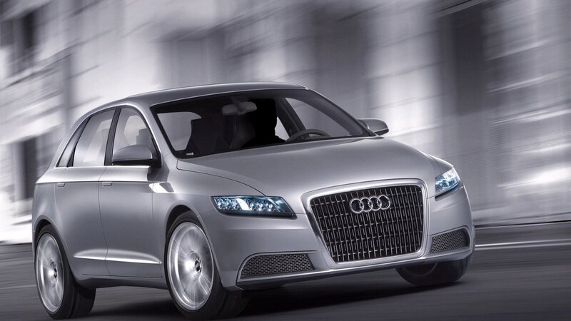Silver Audi concept car in motion