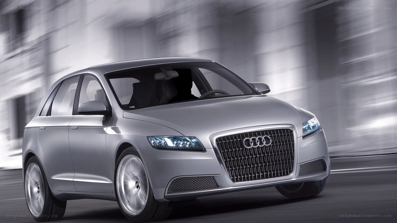 Silver Audi concept car in motion
