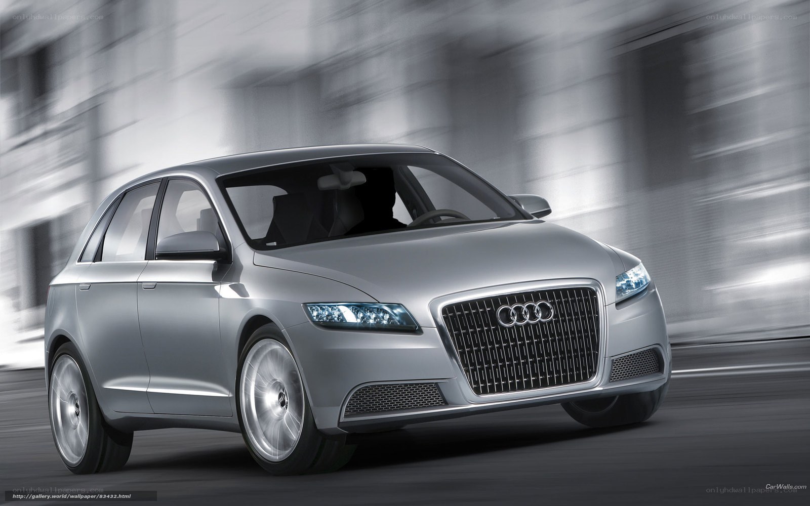 Silver Audi concept car in motion