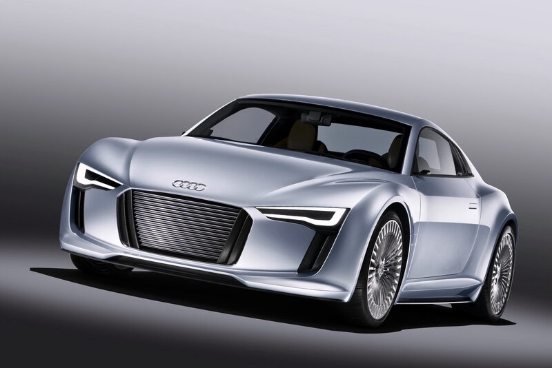 Silver Audi Concept Car — Modern, 3d Render, Grille