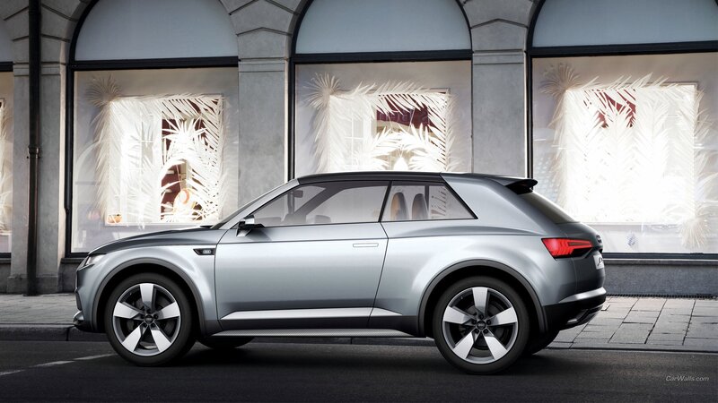 Silver Audi Concept Car — Modern, Afternoon, 3d Render, Building