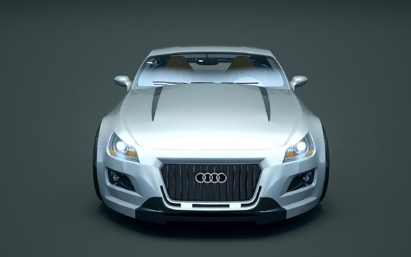 Silver Audi Concept Car — Neutral, 3d Render