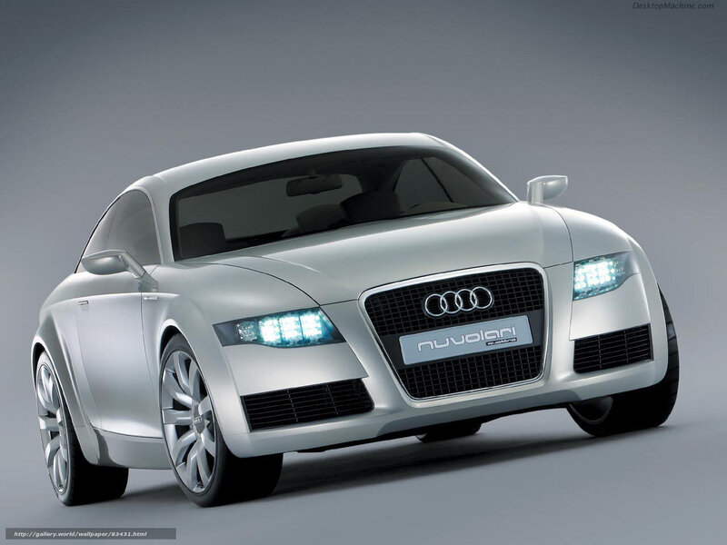 Silver Audi Concept Car — Neutral, Photograph, Headlights