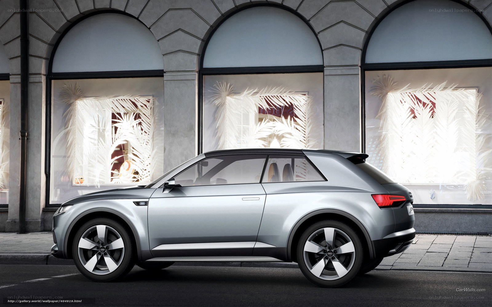 Silver Audi concept car on street