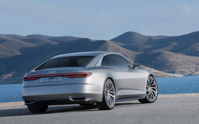 Silver Audi Concept Car — Serene, Afternoon, Photograph, Mountains, Sea