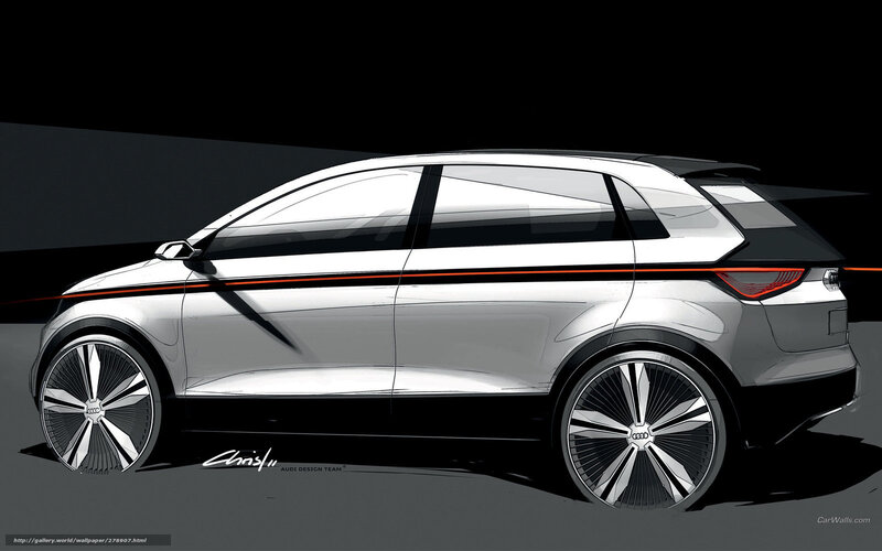 Silver Audi Concept Car — White, Dramatic, Digital Art