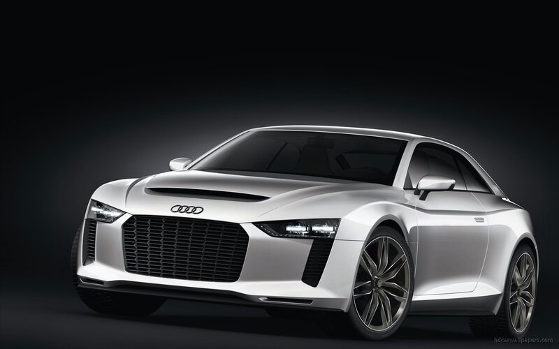 Silver Audi Concept Car — White, Dramatic, Photograph