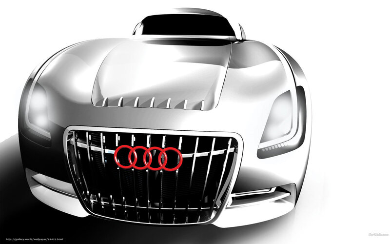 Silver Audi Concept Car — White, Dramatic