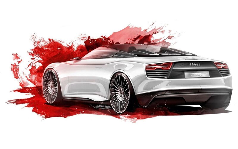 Silver Audi Concept Car — White, Dynamic