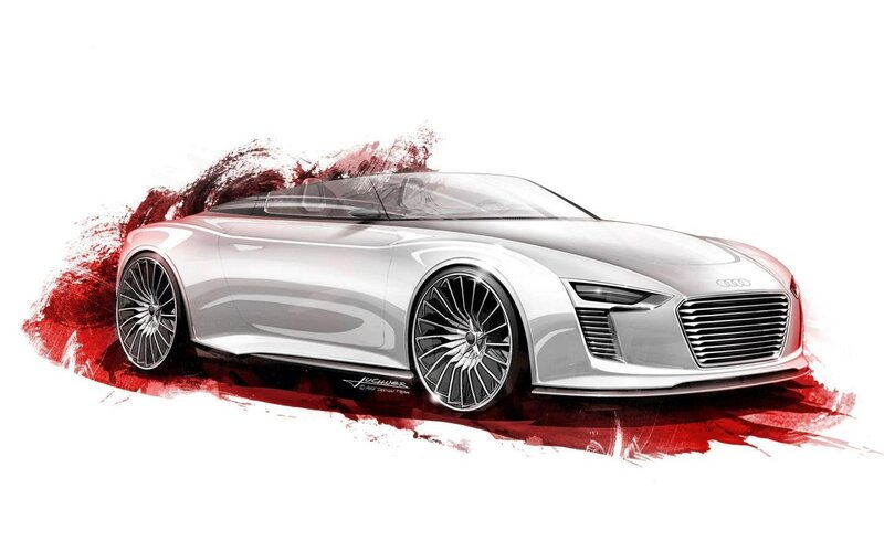 Silver Audi Concept Car — White