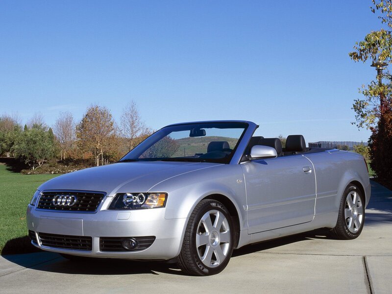 Silver Audi convertible car