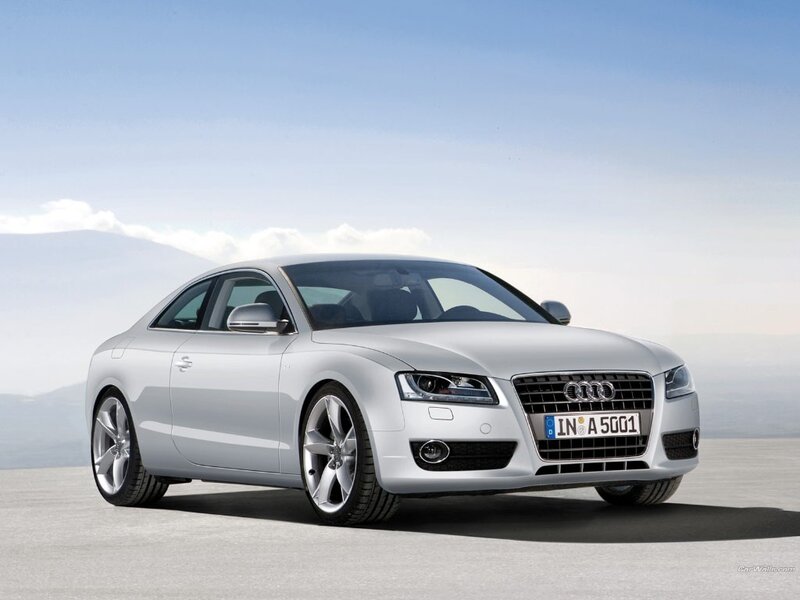silver audi coupe car