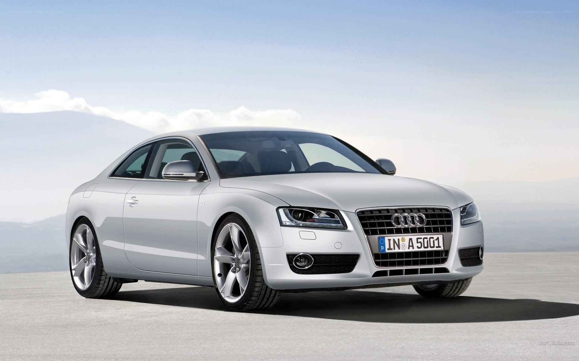 silver audi coupe car