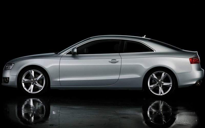 silver audi coupe car