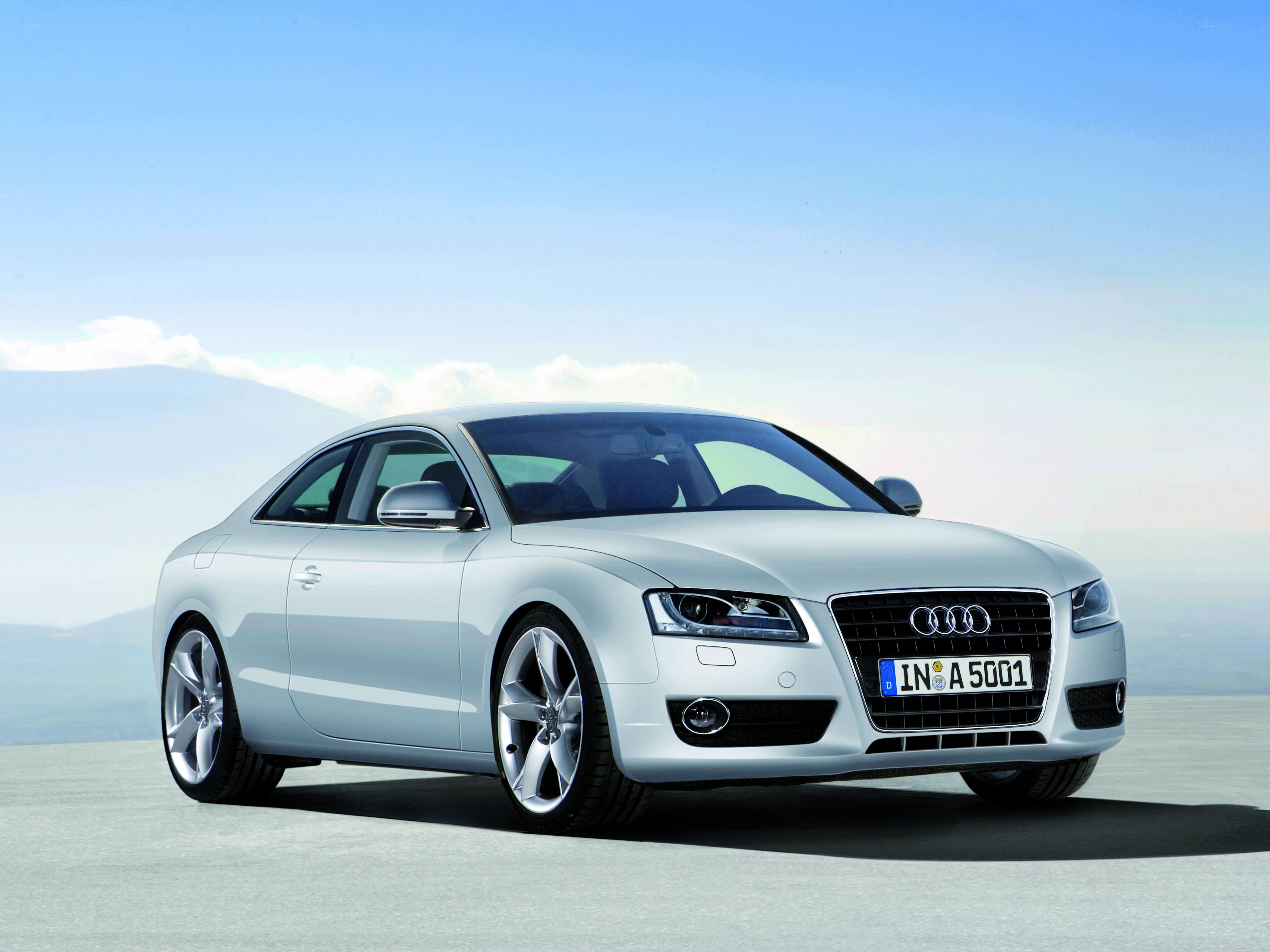 silver audi coupe car